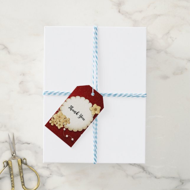 Simple red gift tags (With Twine)