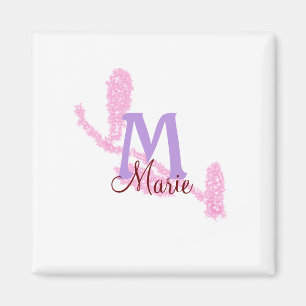 Simple red glitter monogram add your name letter c magnet