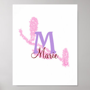 Simple red glitter monogram add your name letter c poster