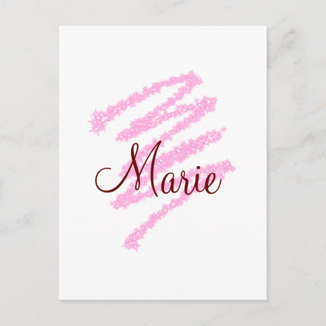 Simple red glitter sparkle add name monogram girl postcard (Front)