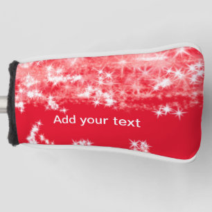 Simple red glitter sparkle stars add your text c t golf head cover