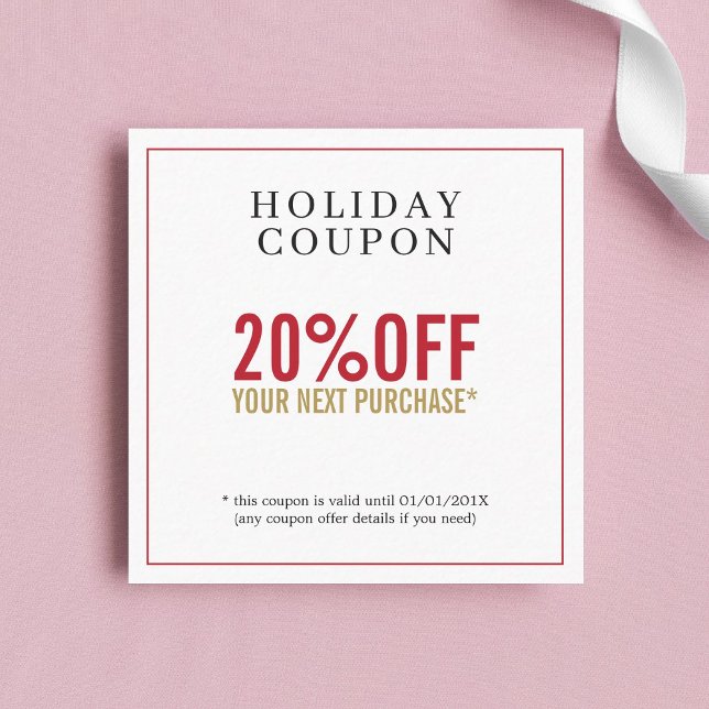 Simple Red Golden White Beauty Salon Coupon (Creator Uploaded)