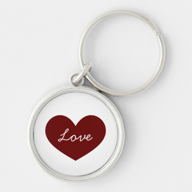 Simple Red Heart Cute Love  Key Ring (Front)