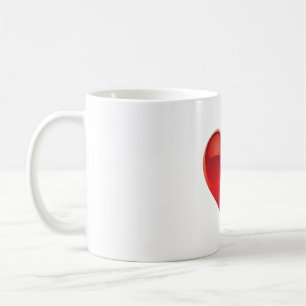 Simple red heart design 02 coffee mug