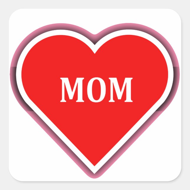 simple red heart for mum square sticker (Front)