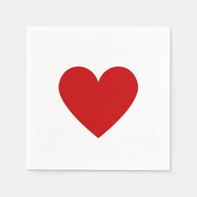 Simple Red Heart  Love Minimalist Modern Classic   Napkin (Front)