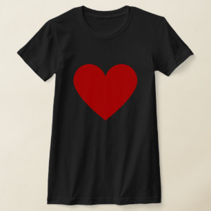 Simple Red Heart Modern Love Black Womens T-Shirt