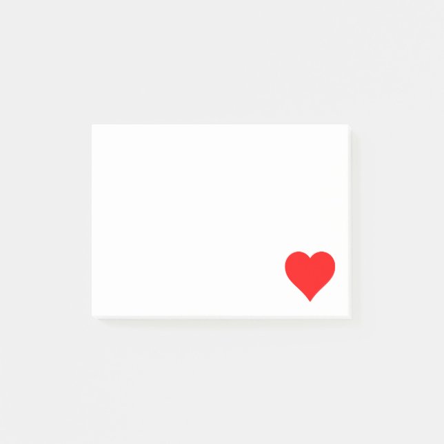 Simple Red Heart Post-it Notes (Front)