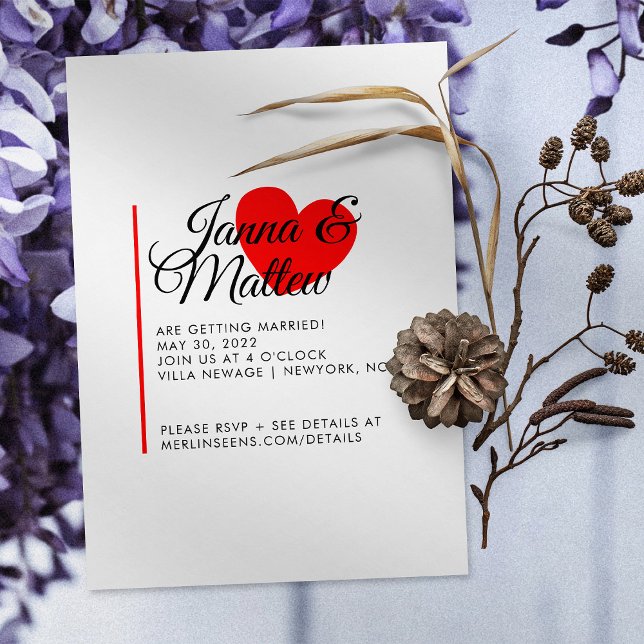 Simple Red Heart The Wedding Of Invitation (Creator Uploaded)