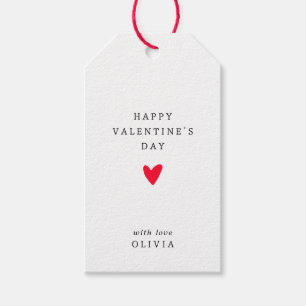 Simple red heart Valentine's Day  Gift Tags