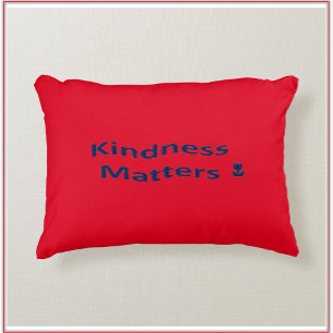 Simple Red Kindness Matters Decorative Cushion