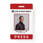 Simple Red Logo Press Employee Photo ID