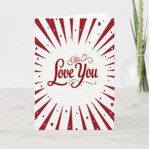 Simple Red Love You Burst Dot Card