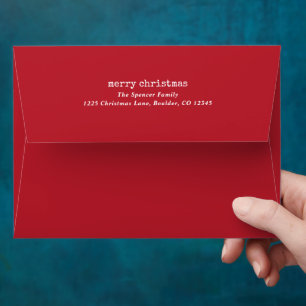Simple Red Merry Christmas Envelope