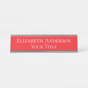 Simple Red Name Plate