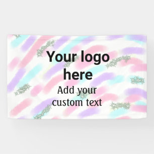 Simple red pi watercolor add your logo custom text banner