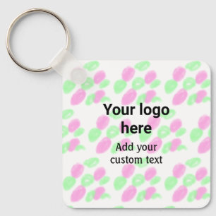 Simple red pi watercolor add your logo custom text key ring