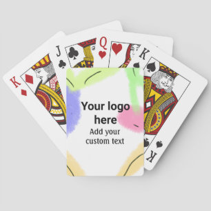 Simple red pi watercolor add your logo custom text playing cards