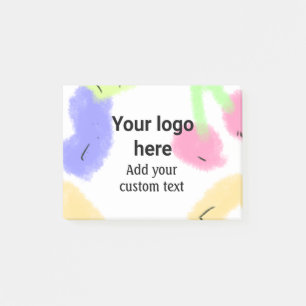 Simple red pi watercolor add your logo custom text post-it notes