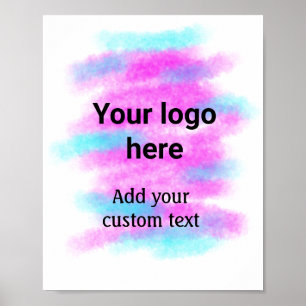 Simple red pi watercolor add your logo custom text poster