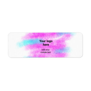 Simple red pi watercolor add your logo custom text return address label