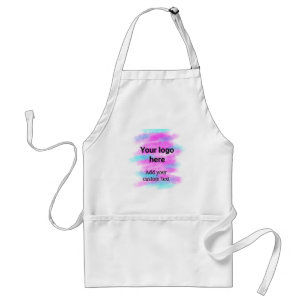 Simple red pi watercolor add your logo custom text standard apron