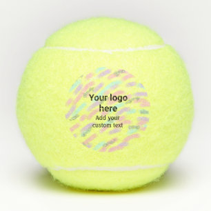 Simple red pi watercolor add your logo custom text tennis balls