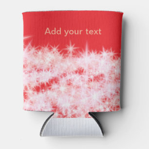 Simple red pink glitt sparkle stars add your text  can cooler
