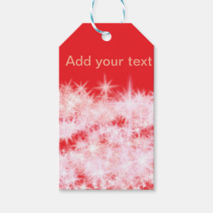 Simple red pink glitt sparkle stars add your text gift tags
