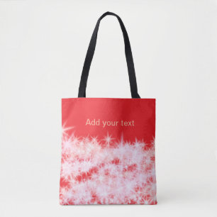 Simple red pink glitt sparkle stars add your text  tote bag