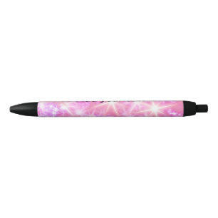 Simple red pink glittersparkle stars add your text black ink pen