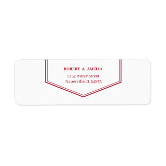 Simple Red Return Address  Label