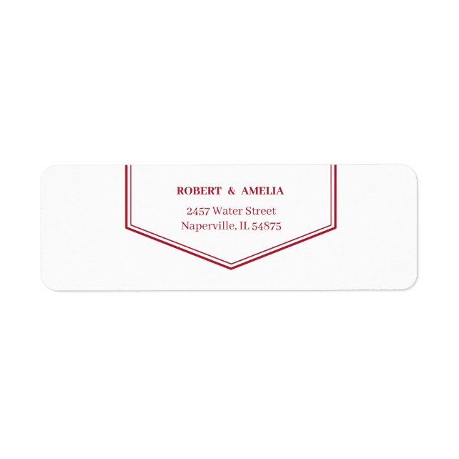 Simple Red Return Address  Label (Front)