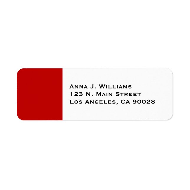 simple red return address label (Front)