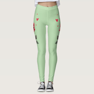 Simple Red Rose Heart – Elegant Valentine’s Day Leggings