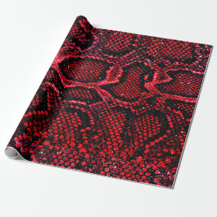simple red snake scale pattern wrapping paper