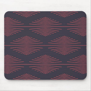 Simple, red, traditional pattern with lines mouse pad