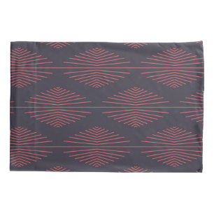 Simple, red, traditional pattern with lines pillowcase