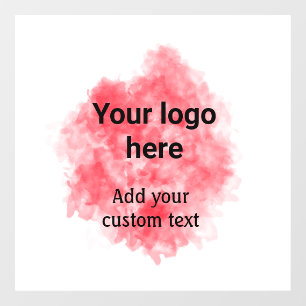 Simple red watercolor add your logo custom text mi