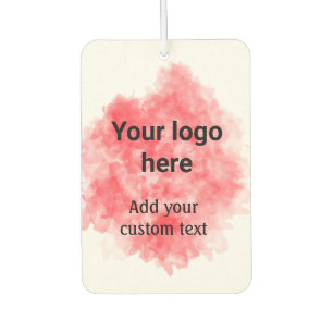 Simple red watercolor add your logo custom text mi car air freshener