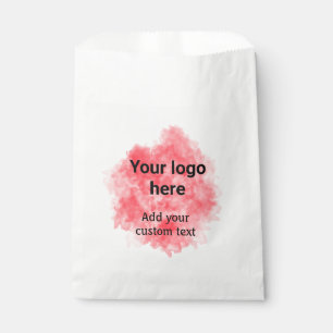 Simple red watercolor add your logo custom text mi favour bag