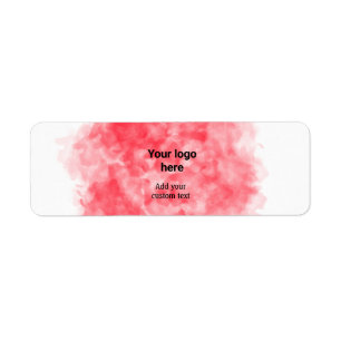 Simple red watercolor add your logo custom text mi return address label
