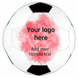 Simple red watercolor add your logo custom text mi soccer ball