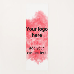 Simple red watercolor add your logo custom text mi yoga mat