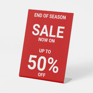 Simple Red White  Business Promotional Sale Pedestal Sign