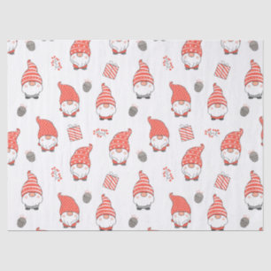Simple Red White Gnome Gift Holiday Christmas Tissue Paper