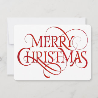 Simple Red & White Merry Christmas Holiday Card