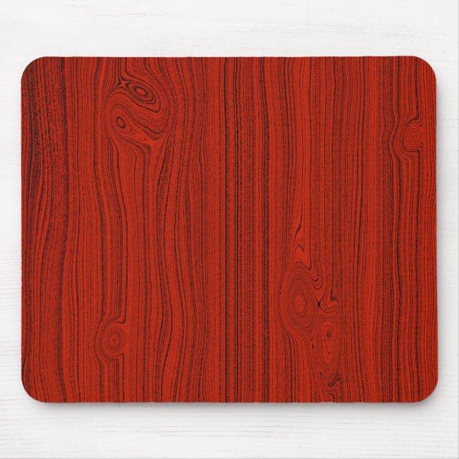 Simple Red Wood Look Grain Pattern Mouse Pad (Front)