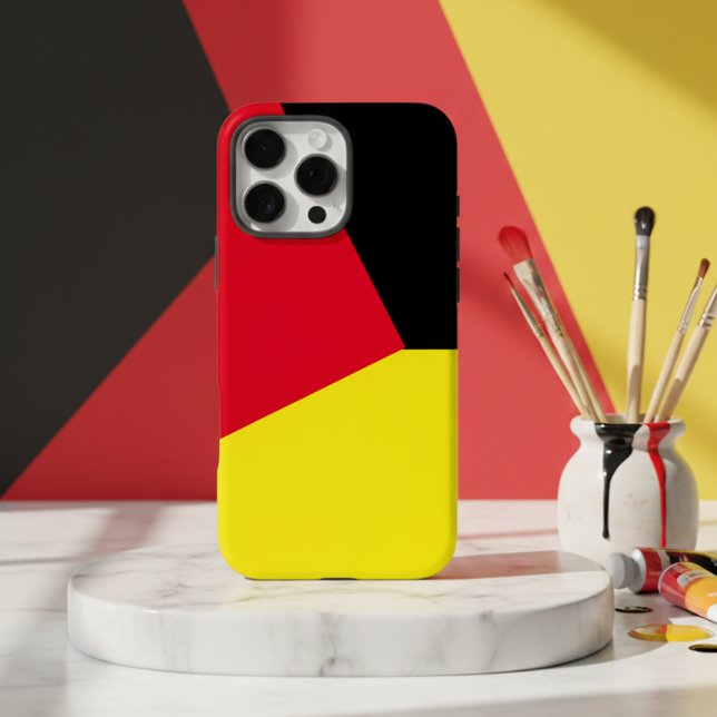 Simple Red & yellow geometric Colour block on blac Case-Mate iPhone Case (Creator Uploaded)