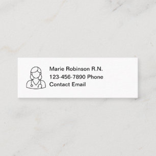 Simple Registered Nurse Compact Mini Business Card